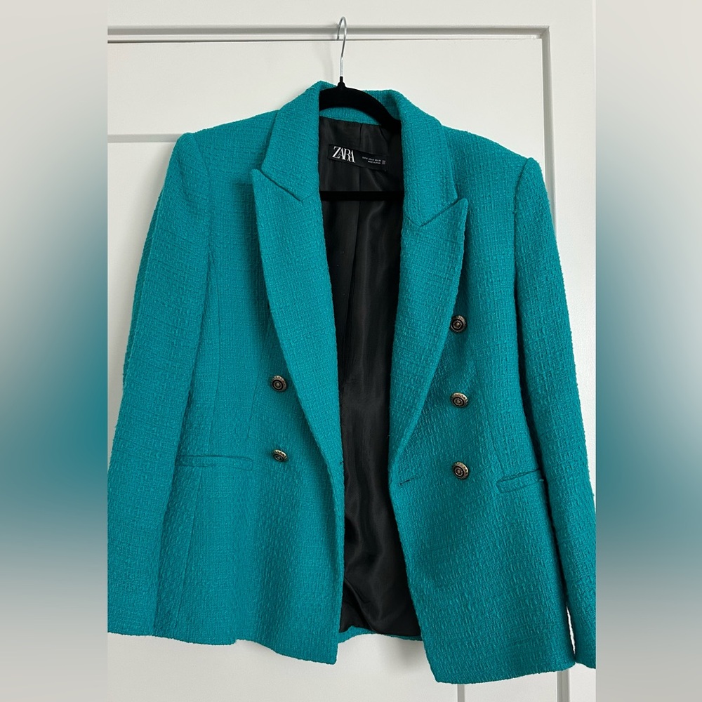 NWOT Zara Turquoise blazer